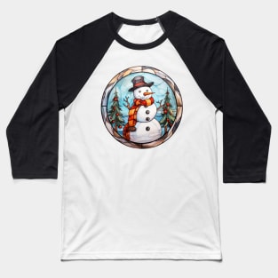 Snowman and christmas trees Baseball T-Shirt